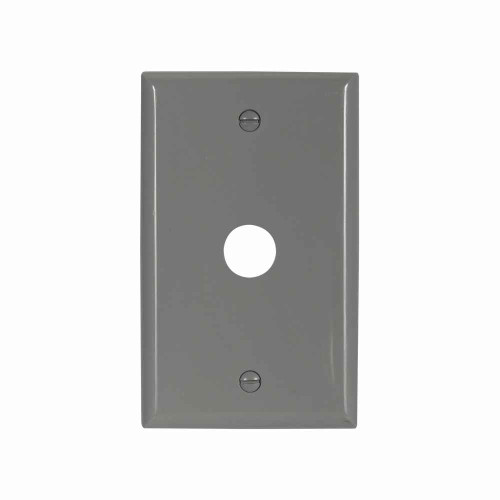 Eaton 5159GY-BOX Telephone and coaxial wallplate, Gray, 0.625" Hole Cutout, Nylon, Single- gang, Standard, ED Box