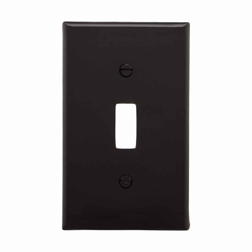 Eaton 5134BK-SP Toggle wallplate, Black, Toggle Cutout, Nylon, Single- gang, Standard