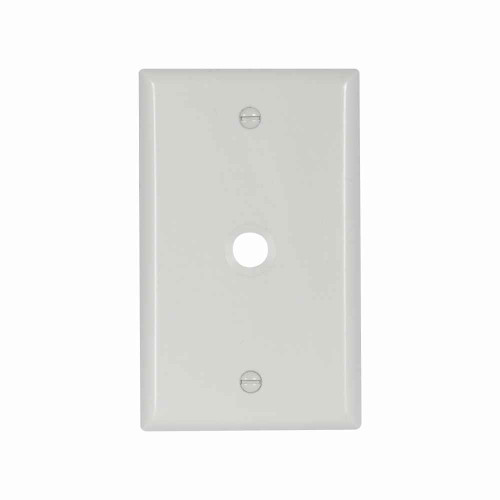 Eaton 5128W-BOX Telephone and coaxial wallplate, White, 0.375" Hole Cutout, Nylon, Single- gang, Standard, ED Box