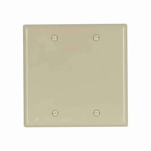 Eaton 5137V-BOX Blank wallplate, Ivory, Blank Cutout, Nylon, Two- gang, Standard, ED Box