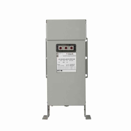Eaton 6063PMURN LV Unipak capacitor bank, UNIPAK, Low Voltage Fixed Capacitor Banks, 58.8A, 600V, Three-phase, 60 kVAR, Unprotected, Non-fused, 14 ga. steel finished with durable powder coat finish, C1 Frame