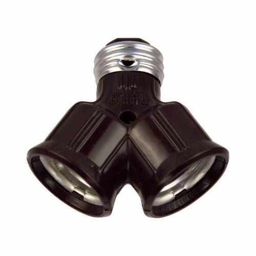 Eaton 700B-BOX lampholder socket adapter, One socket to two sockets, Polarized, 250V, Medium base, Brown, Thermoplastic, 660W