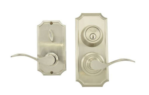 Weslock 1501 Unigard Premiere Interconnected Entry Handleset with Trim, 2-3/8" Latch and Round Corner Strikes