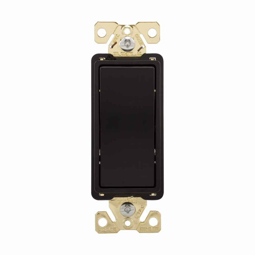 Eaton 7603BK-BOX commercial grade decorator switch, Box, #14-10 AWG, 15A, Flush, 120/277V, Back/push, Antimicrobial paddle, Maintained, Black, Motor Control, Fan, LED, Incand, ELV,MLV,CFL, Florscnt, Halogen, Three-way, Thermoplastic 647109