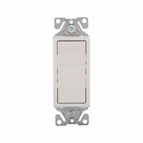 Eaton 7501-9W standard grade decorator switch, Auto-grounding, #14-12 AWG, 15A, Flush, 120/277V, Back/push, Decorator, Maintained, White, Motor Control, Fan, LED, Incand, ELV,MLV,CFL, Florscnt, Halogen, Single-pole, Thermoplastic 737329 Eaton 7501-9W standard grade decorator switch, Auto-grounding, #14-12 AWG, 15A, Flush, 120/277V, Back/push, Decorator, Maintained, White, Motor Control, Fan, LED, Incand, ELV,MLV,CFL, Florscnt, Halogen, Single-pole, Thermoplastic 737329