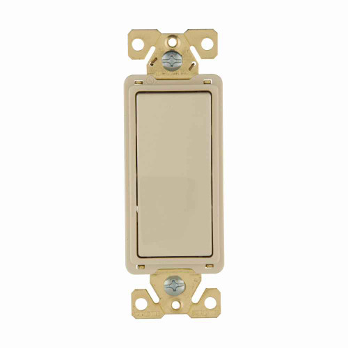 Eaton 7624A-BOX commercial grade decorator switch, Box, #14-10 AWG, 20A, Flush, 120/277V, Back/push, Antimicrobial paddle, Maintained, Almond, Motor Control, Fan, LED, Incand, ELV,MLV,CFL, Florscnt, Halogen, Four-way, Thermoplastic 647673