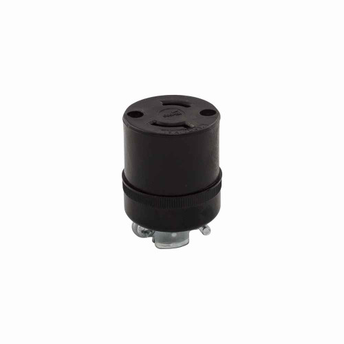 Eaton 7506 safety grip locking connector, #14-8 AWG, 15A, Industrial, 125V, Back wiring, Black, Safety grip, L1-15, Two-pole, Two-wire, Phenolic, 0.3 to 0.56 in