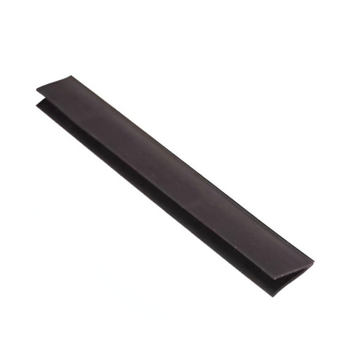 Pemko S44 fire and smoke gasketing, black silicone, short segment showing fin seal and adhesive backing strip