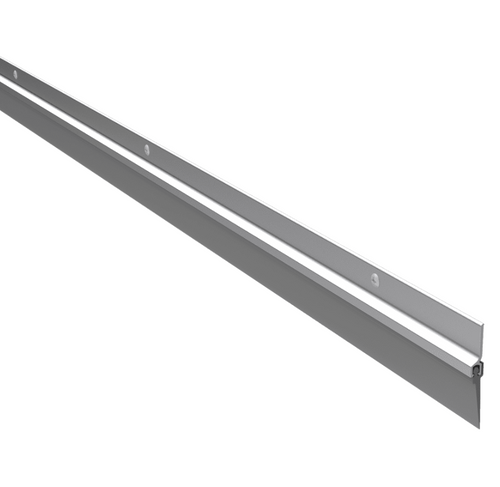 Pemko 307 Fire-Rated Door Bottom Sweep with Eco-V Insert - Mill Finish Aluminum, angled product view