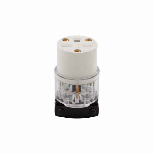 Eaton 8669 Arrow Hart safety grip hospital grade straight blade connector,#18-12 AWG,15A,Industrial,250V,Back wire,Clear,Brass,Polycarbonate with thermoplastic housing,6-15R,Two-pole,three-wire,grounding,Screw,0.25-0.69" dia,Core pack Eaton 8669 Arrow Hart safety grip hospital grade straight blade connector,#18-12 AWG,15A,Industrial,250V,Back wire,Clear,Brass,Polycarbonate with thermoplastic housing,6-15R,Two-pole,three-wire,grounding,Screw,0.25-0.69" dia,Core pack