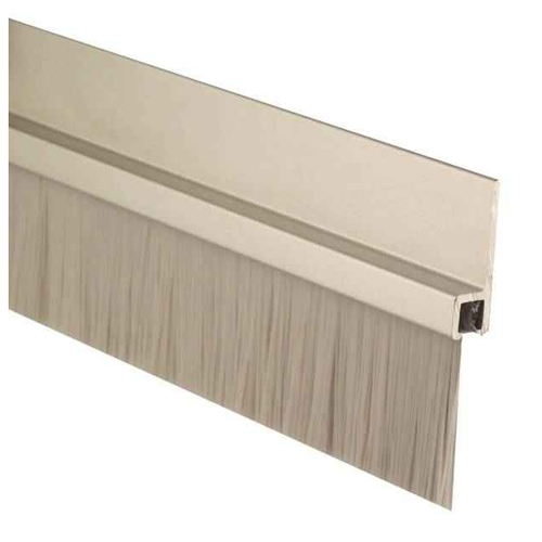 Pemko 18100 180-Degree Aluminum Fire-Rated Door Bottom Sweep with Nylon Brush Insert - 36" Length