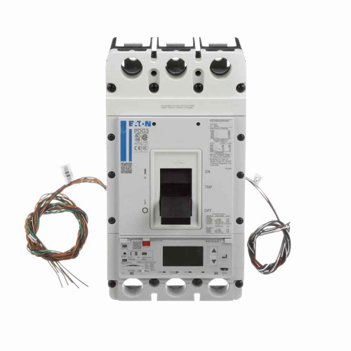 Eaton PDG33F0400P5DL Power Defense Globally Rated, Frame 3, Three Pole, 400A, 25kA/480V, PXR25 ARMS LSIG w/ Modbus RTU, CAM Link & Relays, Std Term Load Only (PDG3X3TA400)