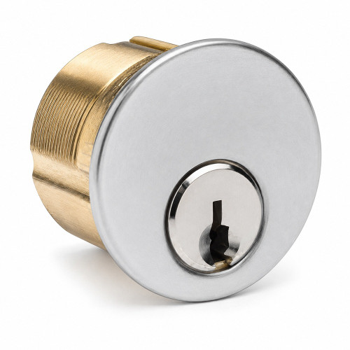 Kaba Ilco 7124 Mortise Lock Cylinder, 3/4" (19 mm), 4 Pin, Lockwood LA Keyway, Satin Chrome finish