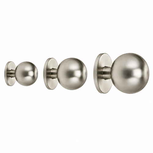 Omnia 9165 Modern Round Cabinet Knob in Solid Brass with Multiple Size Options