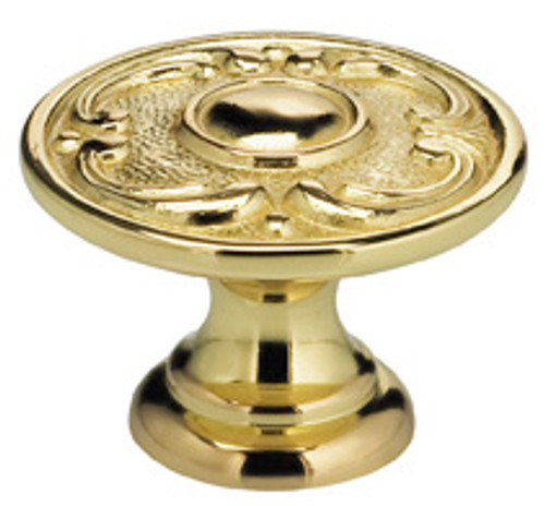 7420 Ornate Cabinet Knob, Solid Brass