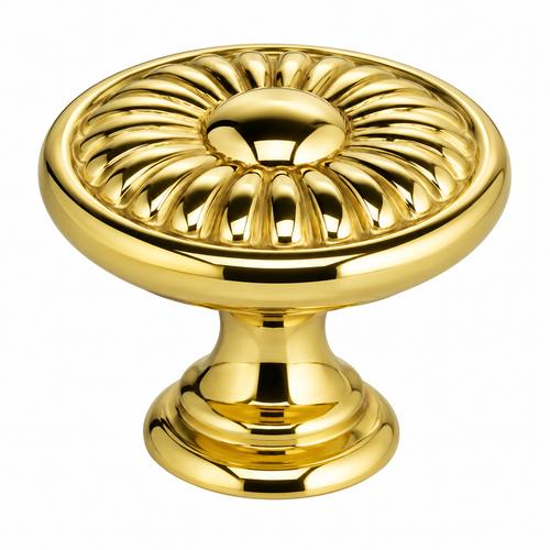 Omnia 7435 Ornate Solid Brass Cabinet Knob with Multiple Size Options