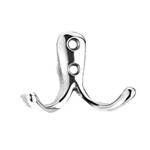 Omnia Omnia 213 Decorative Double Hook, Solid Brass, 1-1/2" Height, 3/4" Projection OMN-213