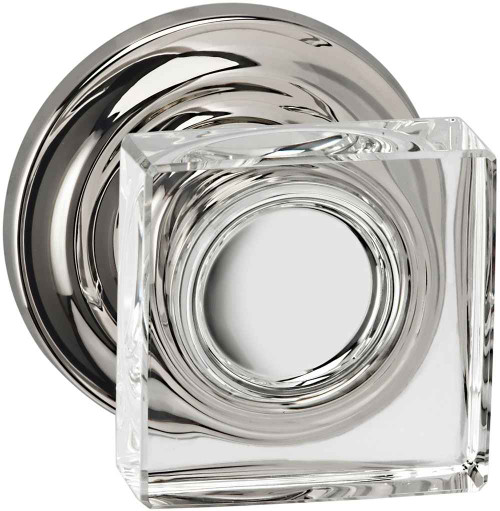 Omnia Omnia 956 Interior Glass Knob Latchsets, 2-3/8 Backset, Full Lip, Solid Brass, 2-5/8" Projection, 2" Height OMN-956