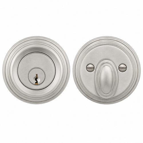 Omnia TRADDB Traditional Auxiliary Deadbolt Kit with Solid Brass Construction and 2-5/8" Diameter