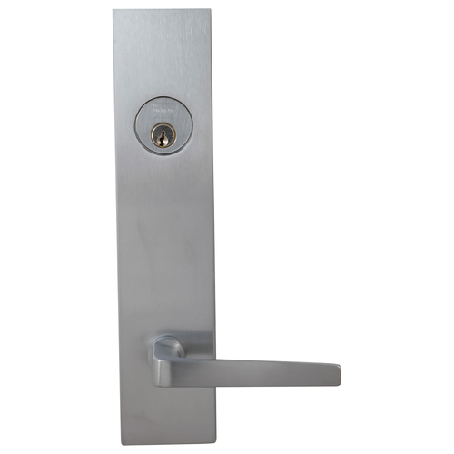 Omnia 2036 Modern Rose Mortise Lever Lockset with Plates - 8-1/4" Solid Brass Construction