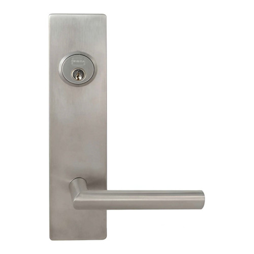 Omnia Omnia D12012 Deadbolt Lever Lockset With Plates, Satin Stainless Steel, 10-9/16" L, 2-3/8" W, 3" Projection, 5-1/2" Center to Center OMN-D12012