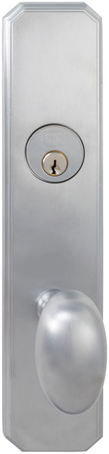 11432 Traditional Mortise Knob Lockset With Plates, 10-5/8" Overall, 2-3/8" Width, 2-7/8" Projection