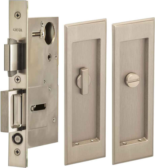 Omnia Omnia 7037 Privacy Pocket Door Lock with Traditional Rectangular Trim featuring Turnpiece and Emergency Release OMN-7037/L