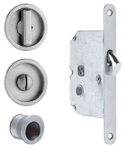 Omnia Omnia 3910 Sliding Pocket Door Mortise Lock, Stainless Steel OMN-3910