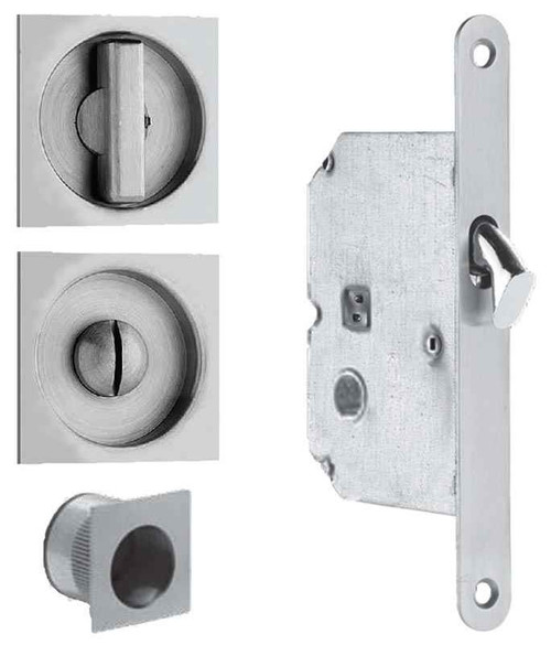 Omnia Omnia 3911 Sliding Pocket Door Mortise Lock, Stainless Steel OMN-3911