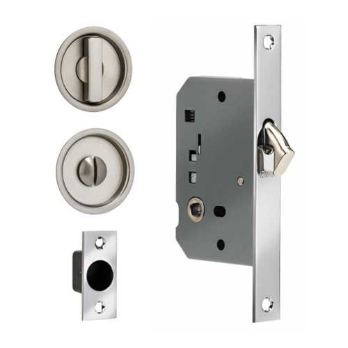 Omnia Omnia 3910S Sliding Pocket Door Mortise Lock, Solid Brass OMN-3910S