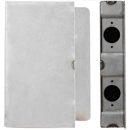 Keedex K-BXDBL234-NH  Double Weldable Gate Box, No Cylindrical Holes, 2 Latch Holes - 2-3/4" or 2-3/8", 14 Gauge Steel