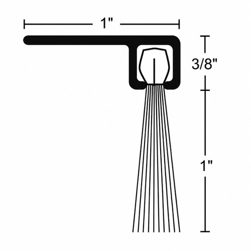 NGP NGP D648 Nylon Brush Seal, 36" Anodized Aluminum NGP-D648-36