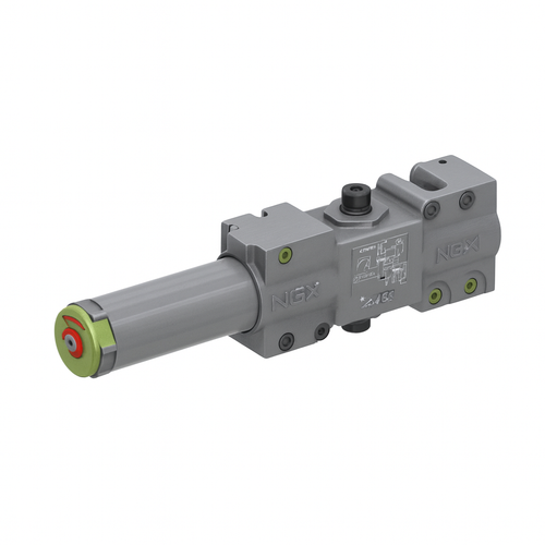 LCN 4040XP-3071 heavy-duty cast iron replacement cylinder assembly, 689 Aluminum finish, 3/4 view