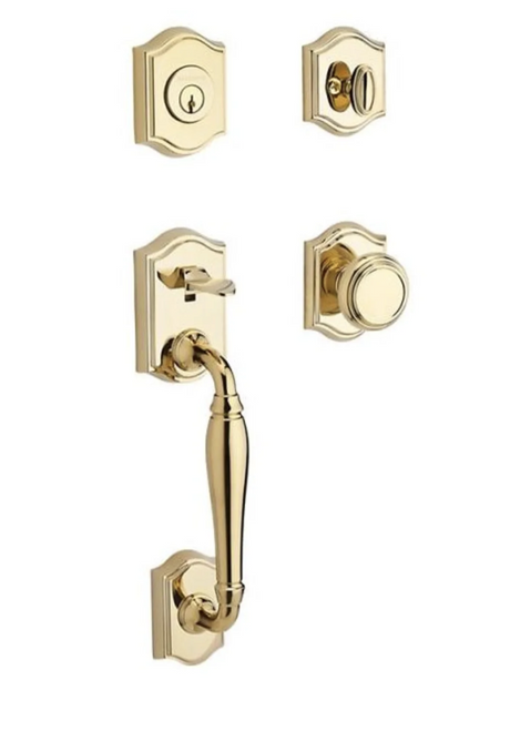 Baldwin Reserve Westcliff Single Cylinder Keyed Entry Handleset with Traditional Rose