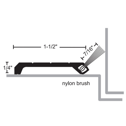 NGP 706E Nylon Brush Perimeter Seal with Mill Aluminum Construction for Parallel Arm Closers
