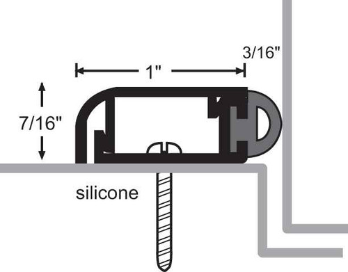 NGP NGP 170SA Silicone Perimeter Seal with Concealed Fastener, Anodized Aluminum NGP-170SA