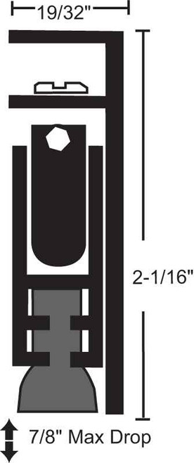 NGP NGP 310NA Automatic Door Bottom with Neoprene Seal, Anodized Aluminum NGP-310NA