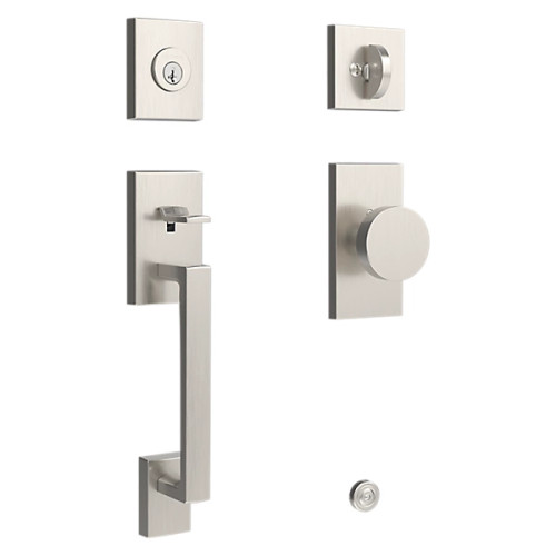 Baldwin Reserve La Jolla Single Cylinder Keyed Entry Handleset with Contemporary Rose