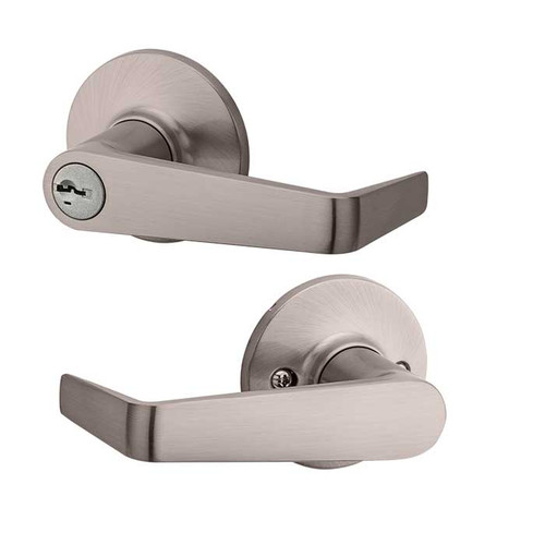 Kwikset 439CNL SMT Carson UL Storeroom Lever, SmartKey, Round Corner Adjustable Latch, Round Corner Full Lip Strike, KA-Keyed Alike to 23155, Less Keys