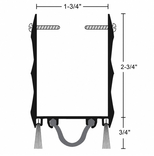 NGP 99NHWA Extended Door Shoe with Nylon Brush and Neoprene Inserts - 1-1/4" Anodized Aluminum