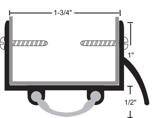 NGP NGP 19V Vinyl Door Shoe, Mill Aluminum NGP-19V