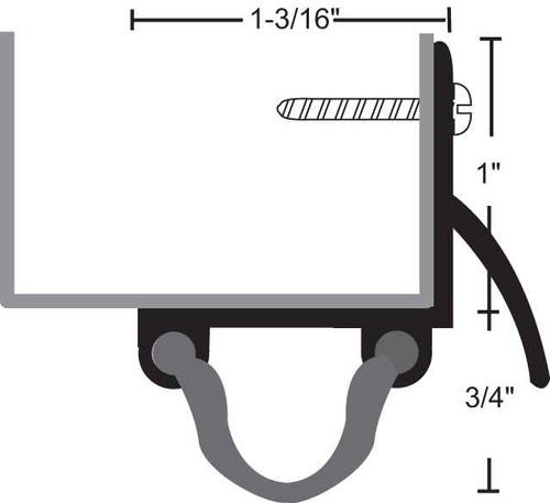 NGP NGP 118N Neoprene Door Shoe, Mill Aluminum NGP-118N