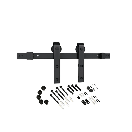 Schlage Residential SD10JSTP 78" Sliding Barn Door Track and Hardware Kit with Satin Nickel Finish