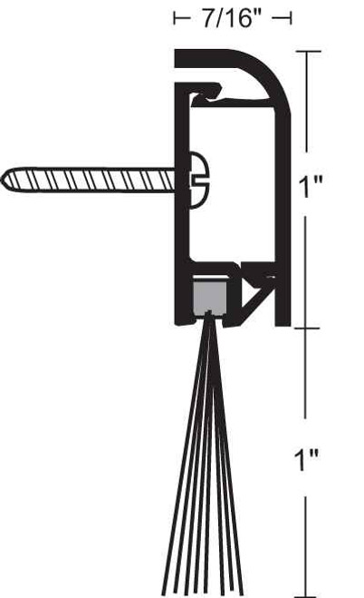 NGP NGP 679 1" Concealed Fastener with 36" Nylon Brush Sweep NGP-679