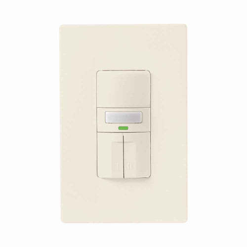 Eaton OS310R-LA occupancy sensor dual switch, Dual switch, with nightlight, Flush, 120V, Wire leads, Maintained closure, Light almond, Incand, MLV, ELV, Flrsnt, CFL, LED, halo, 1-pole, 3-way, 1-phase, 1000 sq ft, Occupancy, 1000W 710926