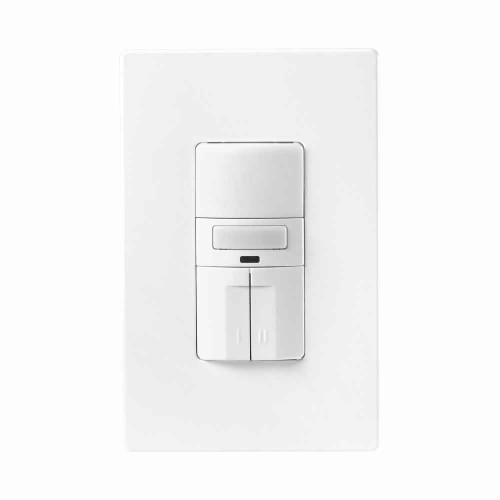 Eaton OS310R-W occupancy sensor dual switch, Dual switch, with nightlight, Flush, 120V, Wire leads, Maintained closure, White, Incand, MLV, ELV, Flrsnt, CFL, LED, halo, 1-pole, 3-way, 1-phase, 1000 sq ft, Occupancy, 1000W 710940