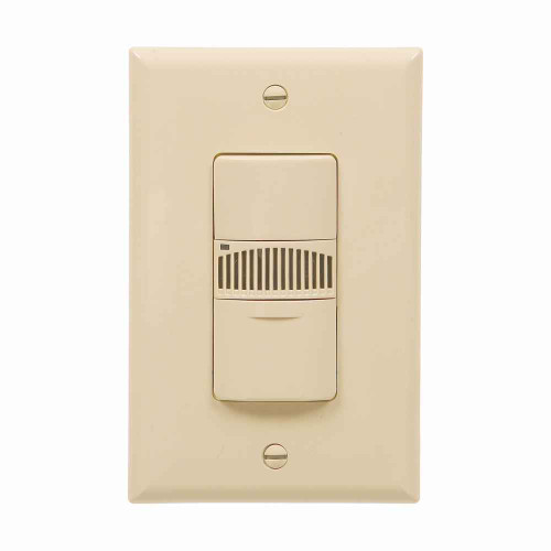 Eaton OSD10N-V occupancy sensor switch, Dual tech motion, Flush, 120/277V, Wire lead, Ivory, Inc, MLV, ELV, Flr, halo, Elec mtr lds, 1-pole, 3-way, 1-ph, 1000 sq ft, 2-rly, 800W (Inc/hal @120V), 1200W (Flr @120V), 2200W (Flr @277V) 717352