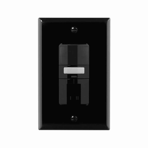 Eaton OS310R-BK occupancy sensor dual switch, Dual switch, with nightlight, Flush, 120V, Wire leads, Maintained closure, Black, Incand, MLV, ELV, Flrsnt, CFL, LED, halo, 1-pole, 3-way, 1-phase, 1000 sq ft, Occupancy, 1000W 710902