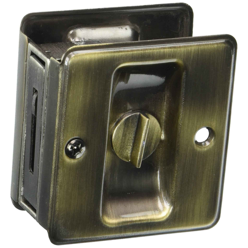 Schlage Residential SC991 Solid Brass Privacy Sliding Door Pull with Decorative Coined Edges