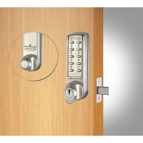 Codelocks CL2210 Electronic Mortise Deadbolt, Brushed Steel Finish